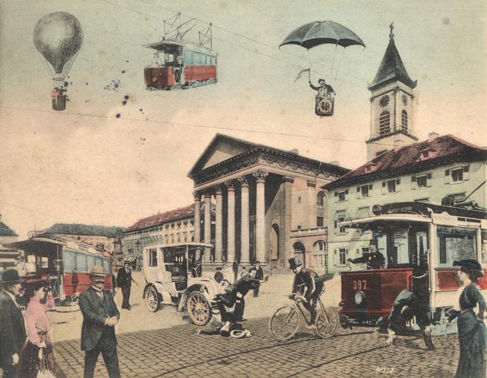 Karlsruhe in der Zukunft - Postkarte 