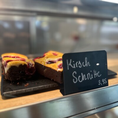 Home-baked cherry slices at Bowld in Karlsruhe
