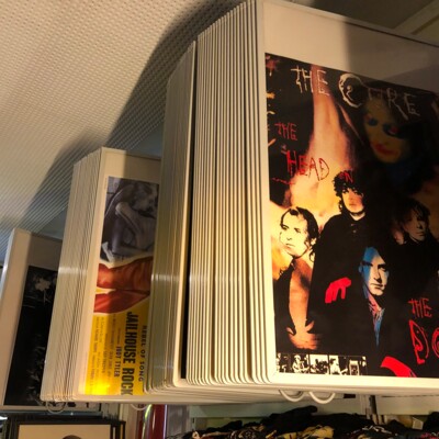 Band posters at Tom's Oldie Schallplatten in Karlsruhe