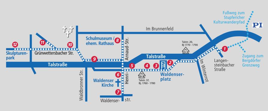 Karte Waldenserweg Palmbach