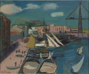 Rudolf Levy, Der Hafen von Marseille mit Kran, 1926, Kunstmuseum Gelsenkirchen, © Kunstmuseum Gelsenkirchen 